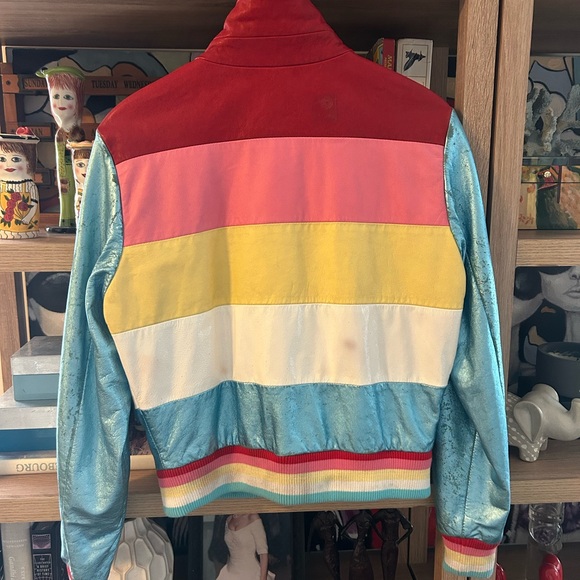 THE MIGHTY COMPANY genuine leather bomber jacket - Picture 3 of 12